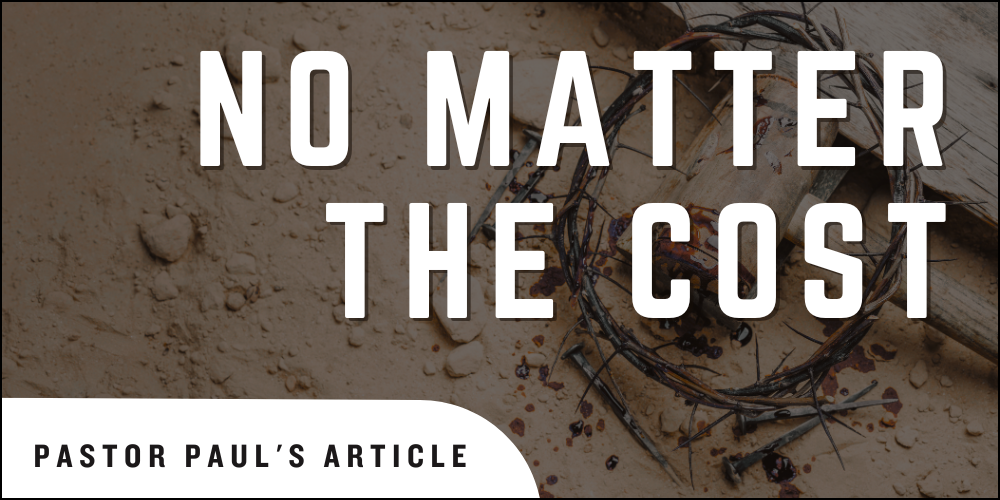 Article title and byline over an image of a crown of thorn, drops of blood, and the edge of the cross of Jesus.