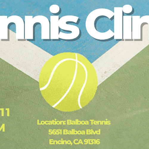 Tennis Clinic starting July 11 at 5 PM