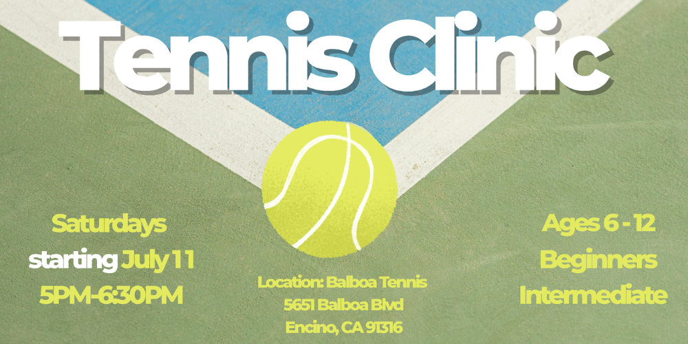 Tennis Clinic starting July 11 at 5 PM