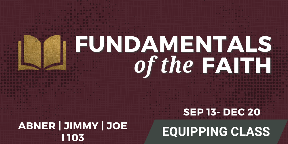 Fundamentals of the Faith cover image with leader names and location - I 103.